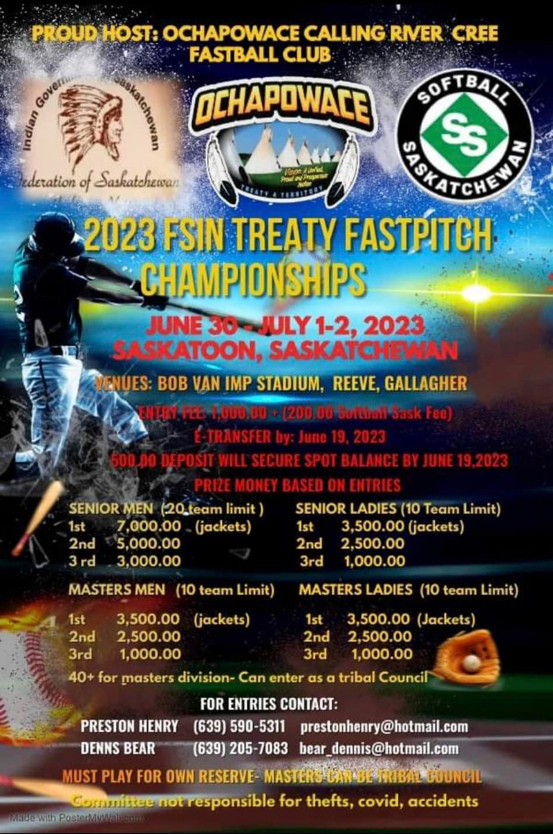 2023 FSIN Treaty Fastpitch Championships « Ochapowace Nation